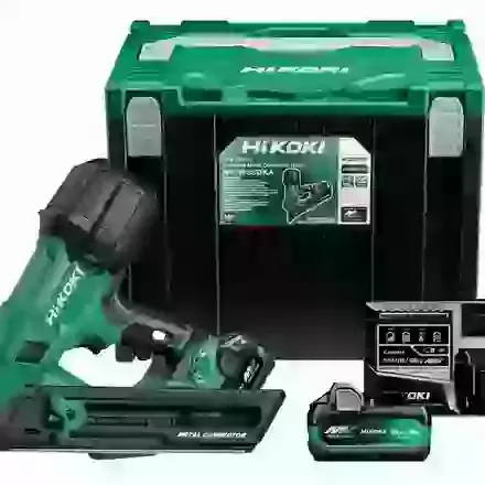 HIKOKI NR1838DKA 18V Brushless Cordless Metal Connector Nailer complete with 2 x BSL36A18X Batteries and 1 x UC18YSL3 Charger